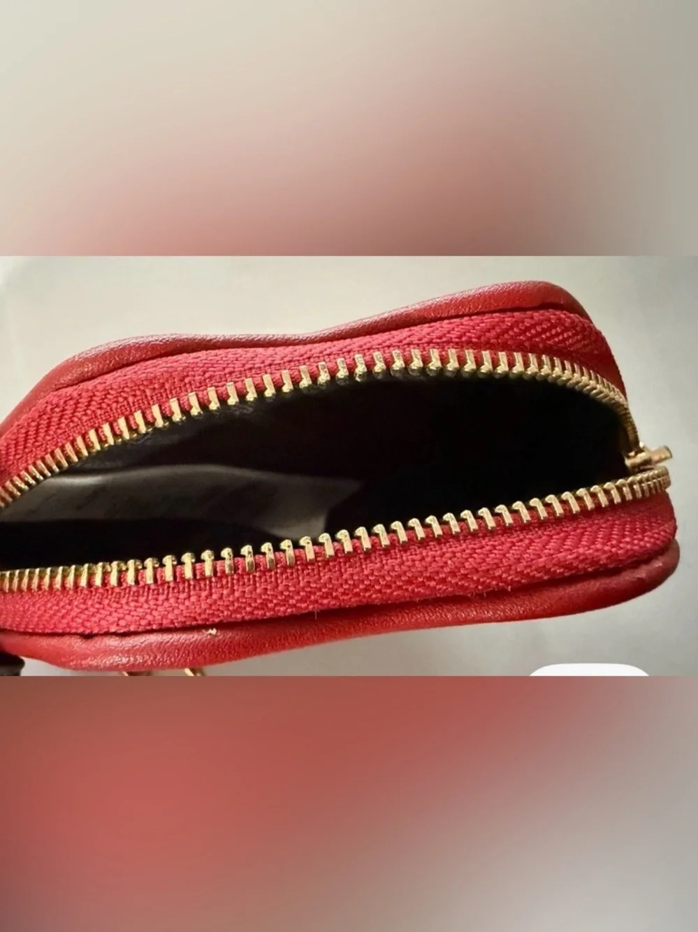 ALDO Red Lip-Shaped Coin Purse Keychain